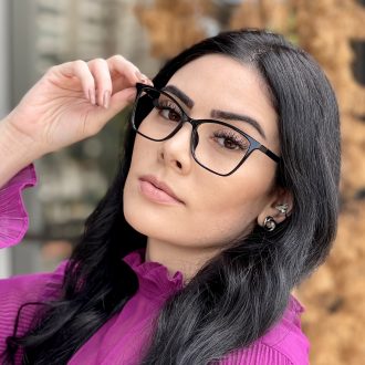 Óculos de Grau Retangular Preto Veronica