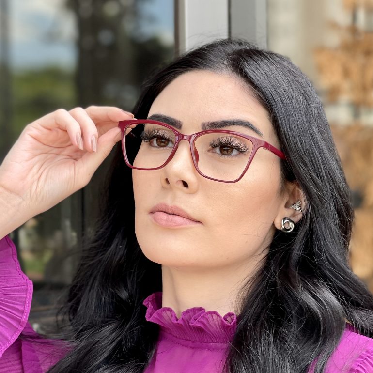 Óculos de Grau Retangular Vinho Veronica