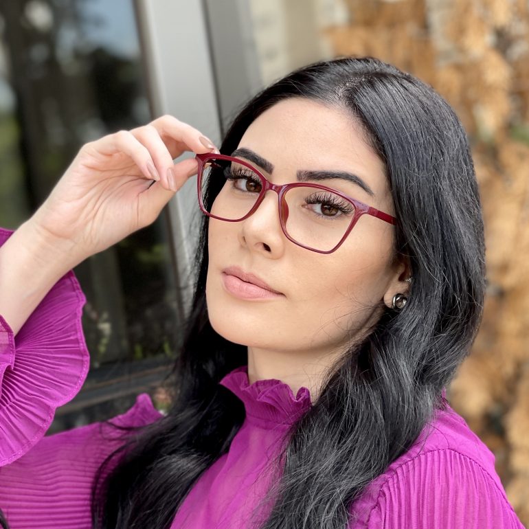 Óculos de Grau Retangular Vinho Veronica