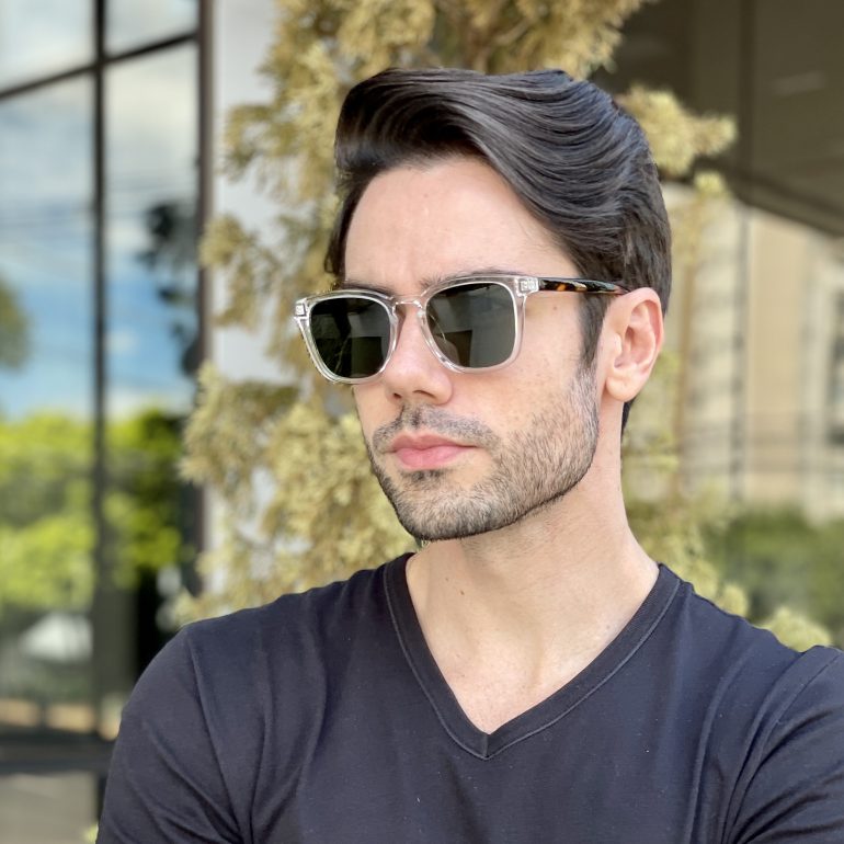 Óculos de Sol Masculino Quadrado Transparente Arthur