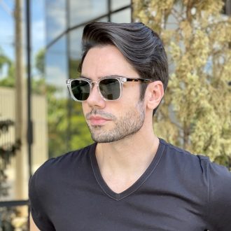 Óculos de Sol Masculino Quadrado Transparente Arthur