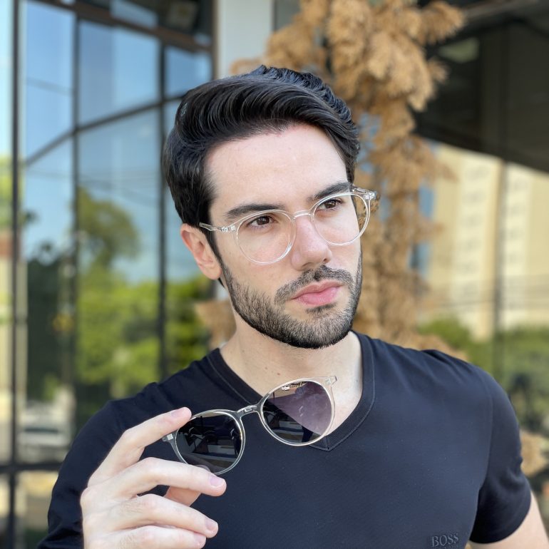 safine com br oculos 2 em 1 clip on masculino retangular grafite miguel 7