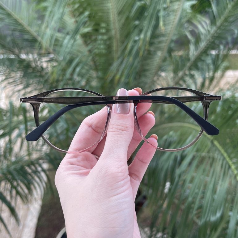 safine com br oculos 2 em 1 redondo cinza com rosa cloe 2