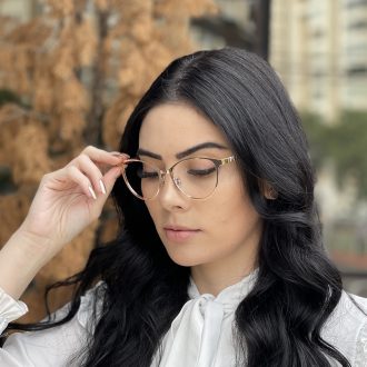 safine com br oculos de grau gatinho dourado com rose anahi 1