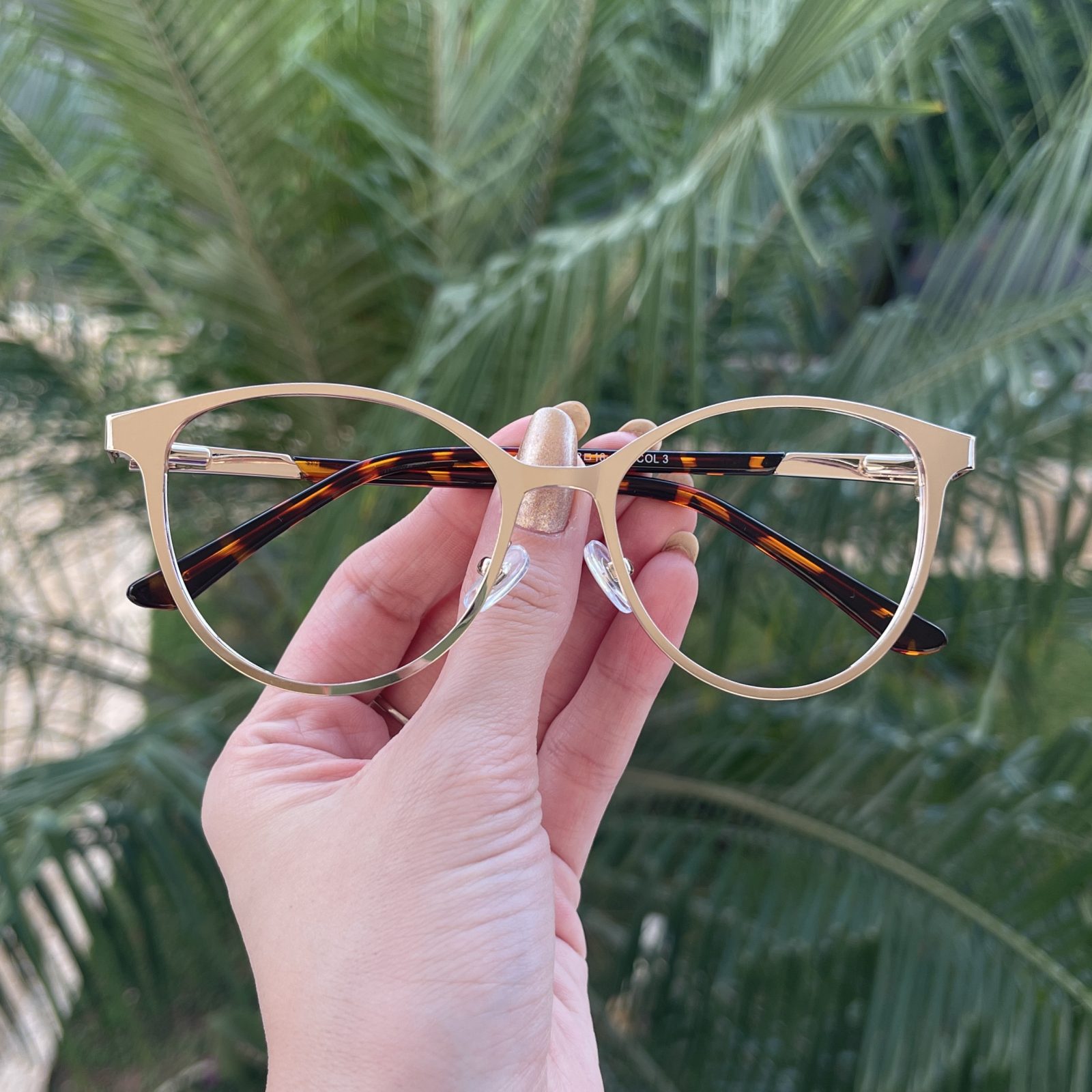safine com br oculos de grau gatinho dourado com tartaruga anahi 1