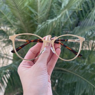safine com br oculos de grau gatinho dourado com tartaruga anahi 1