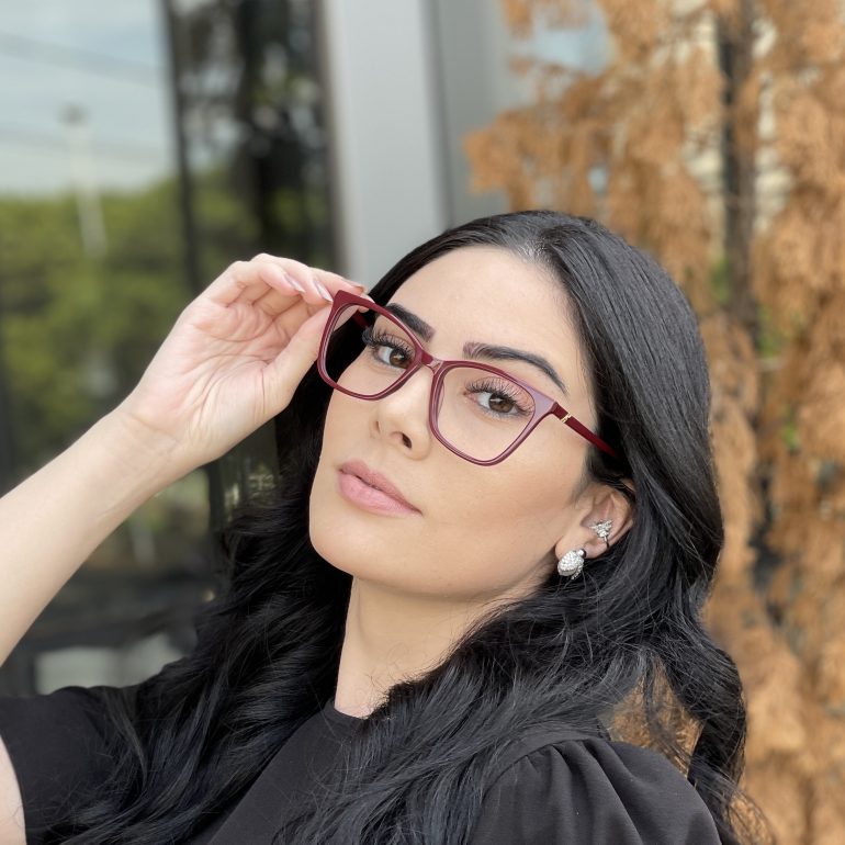 safine com br oculos de grau quadrado vinho dafne