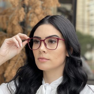 safine com br oculos de grau retangular vinho luma 4