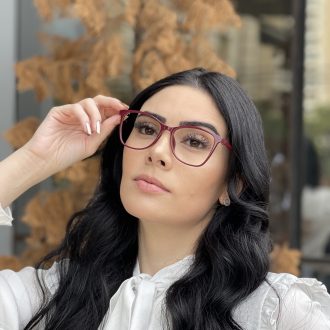 safine com br oculos de grau retangular vinho luma 5