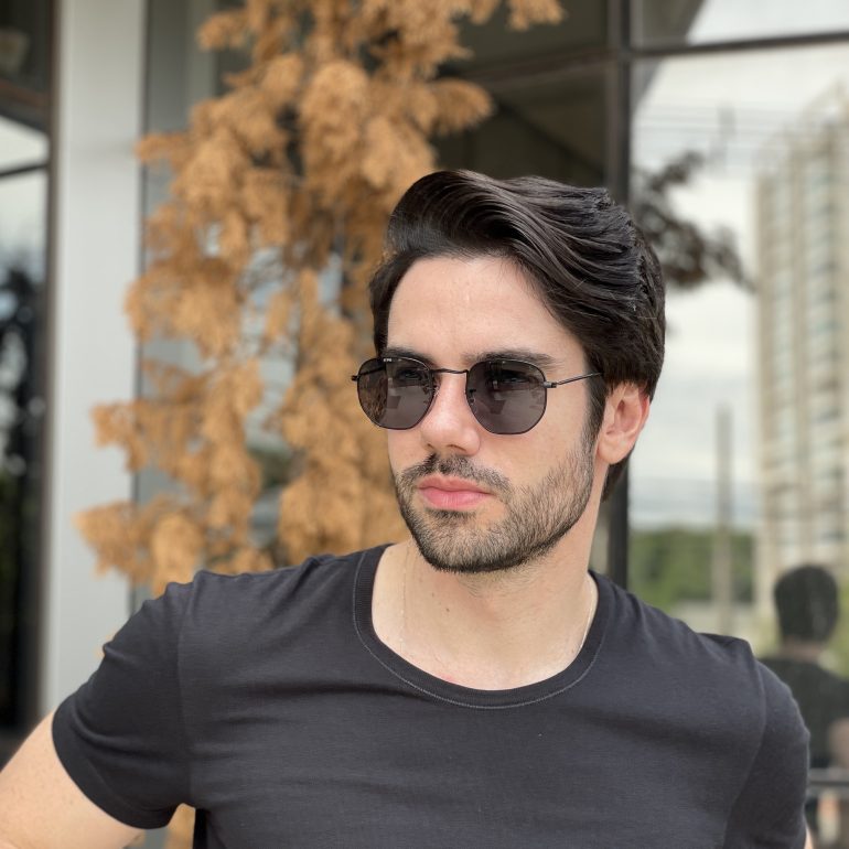 safine com br oculos de sol masculino hexagonal preto gustavo 3