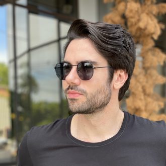 safine com br oculos de sol masculino hexagonal preto gustavo