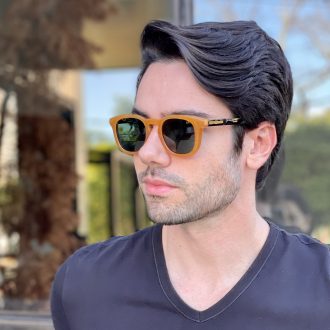 Óculos de Sol Masculino Quadrado Caramelo Enrico