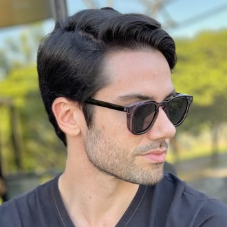 Óculos de Sol Masculino Quadrado Cinza Enrico