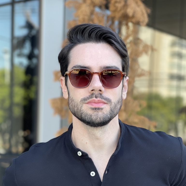 safine com br oculos de sol masculino quadrado marrom luis fernando