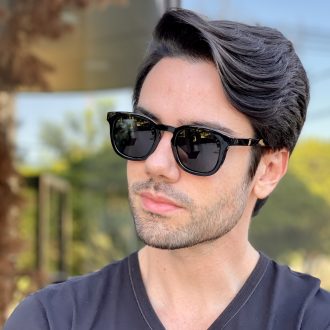 Óculos de Sol Masculino Quadrado Preto Enrico