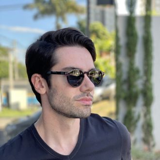 safine com br oculos de sol masculino redondo cinza bruno