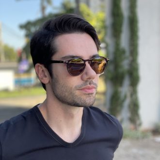safine com br oculos de sol masculino redondo marrom anthony 3