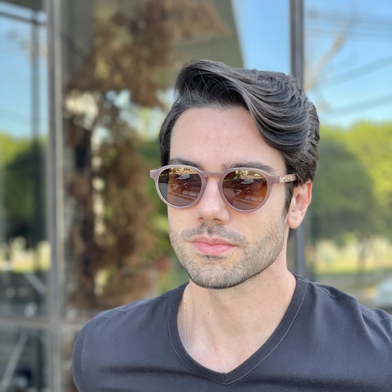 safine com br oculos de sol masculino redondo marrom claro bruno 2