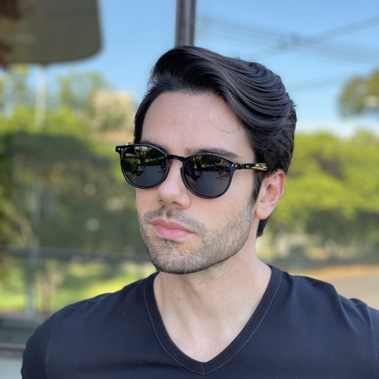 safine com br oculos de sol masculino redondo preto anthony