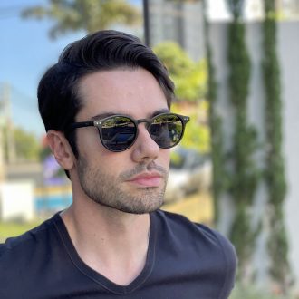 safine com br oculos de sol masculino redondo preto fosco anthony 1