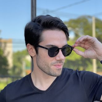 safine com br oculos de sol masculino redondo preto fosco anthony
