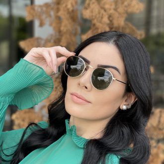 safine com br oculos de sol redondo dourado com verde ana livia 2