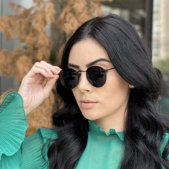 safine com br oculos de sol redondo preto ana livia