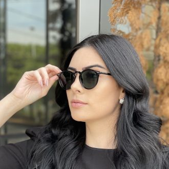 safine com br oculos de sol redondo preto com verde luisa