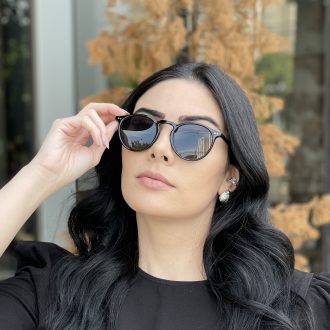 safine com br oculos de sol redondo preto luisa