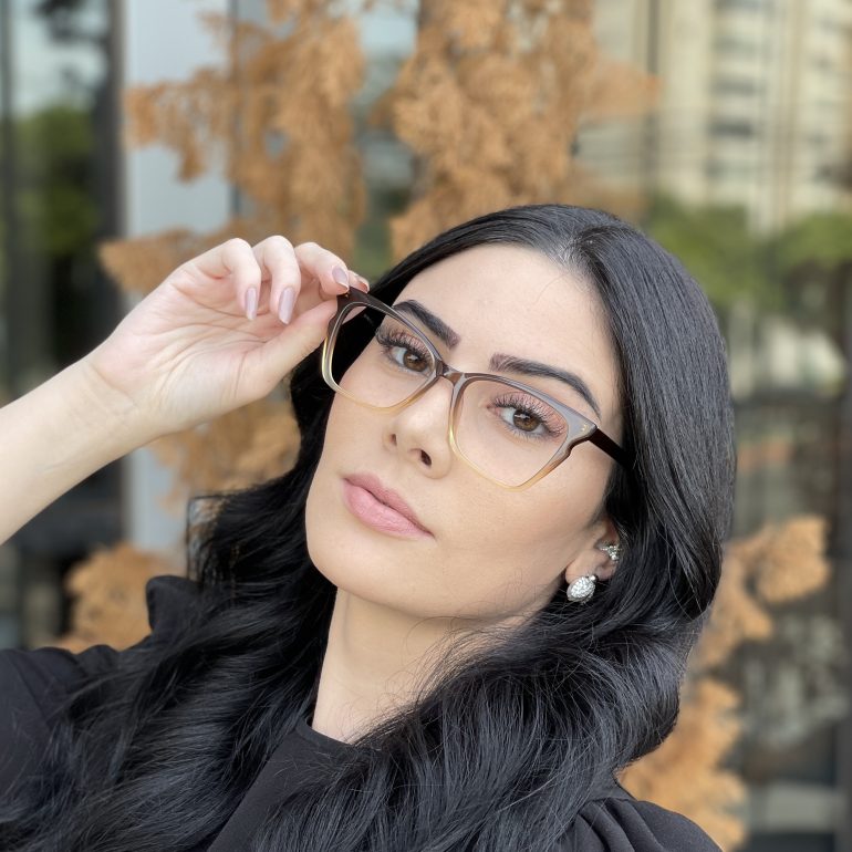 safine com br oculos de grau gatinho em acetato marrom transparente poliana