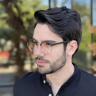 safine com br oculos de grau masculino redondo preto com dourado paulo 2