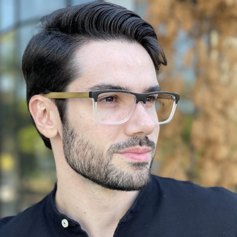 safine com br oculos de grau masculino retangular preto com transparente vini 4