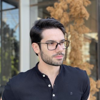 safine com br oculos de grau masculino retangular preto fosco henrique 1