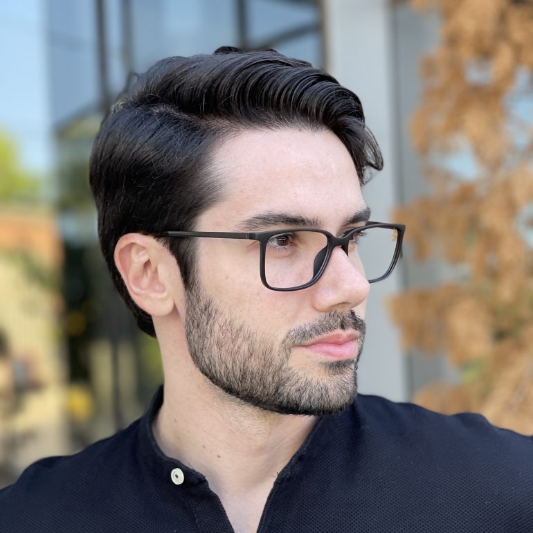 safine com br oculos de grau masculino retangular preto fosco henrique 4