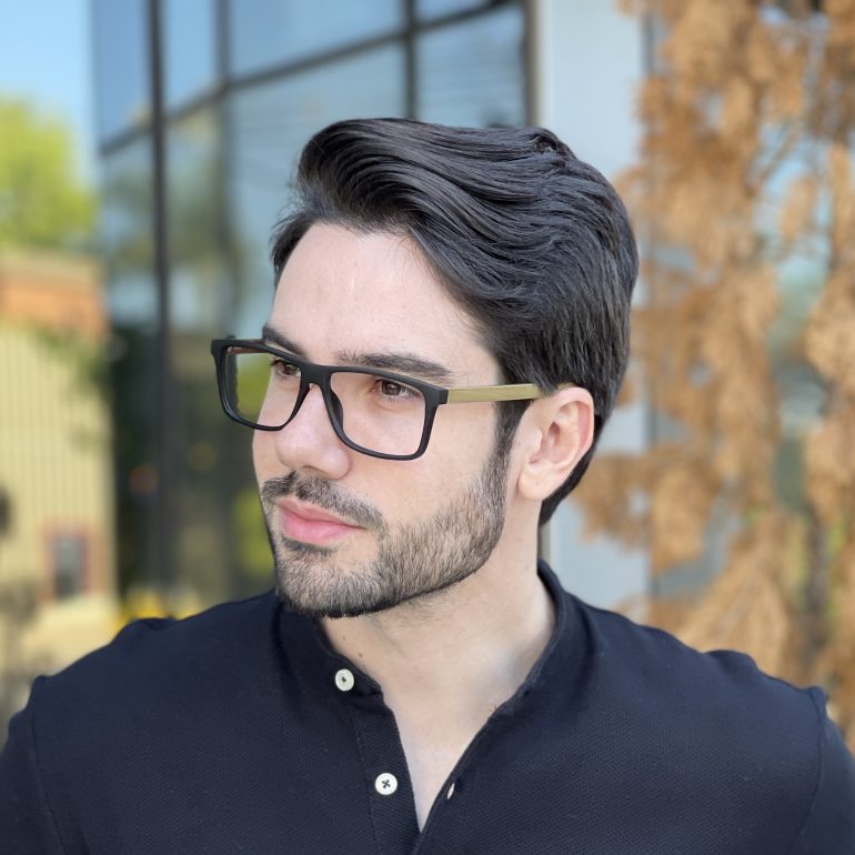 safine com br oculos de grau masculino retangular preto fosco vini 1