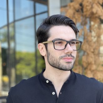 safine com br oculos de grau masculino retangular preto fosco vini 3
