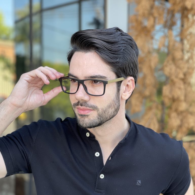 safine com br oculos de grau masculino retangular preto fosco vini 4