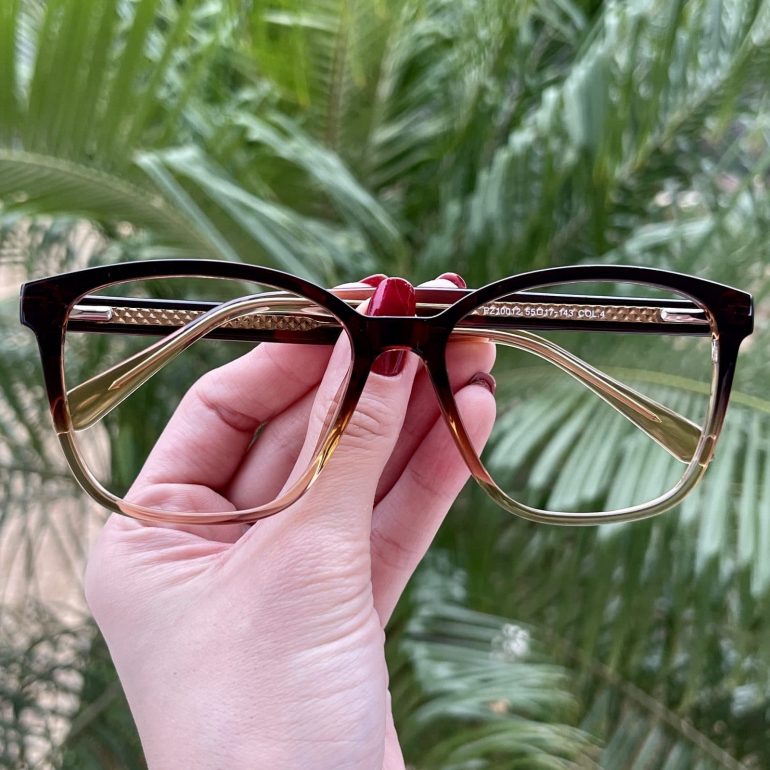 safine com br oculos de grau quadrado marrom degrade celine 1