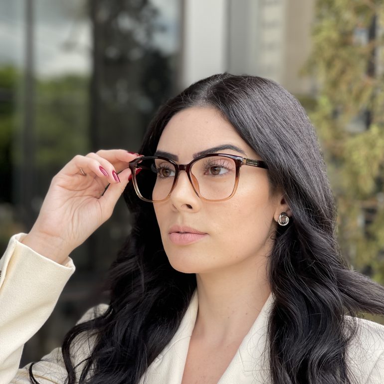 safine com br oculos de grau quadrado marrom degrade celine 2