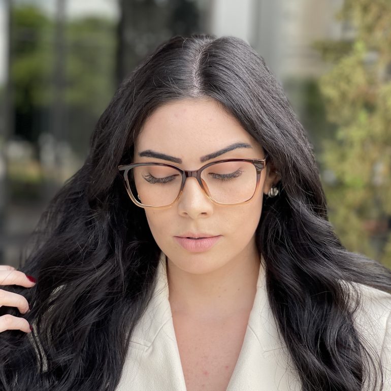 safine com br oculos de grau quadrado marrom degrade celine 4