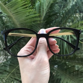 Óculos de Grau Quadrado Preto Sara