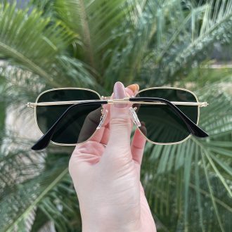 safine com br oculos de sol hexagonal dourado com verde amanda 5