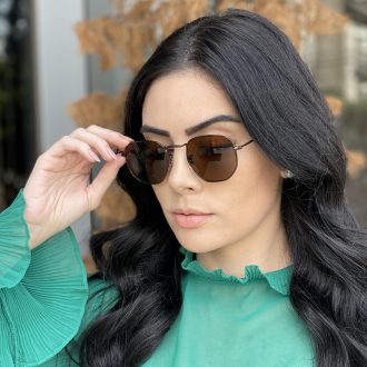 safine com br oculos de sol hexagonal marrom amanda 1
