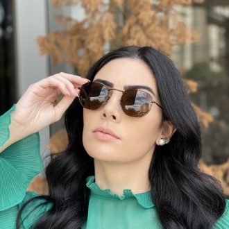 safine com br oculos de sol hexagonal marrom amanda 3