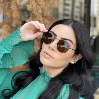 safine com br oculos de sol hexagonal marrom amanda