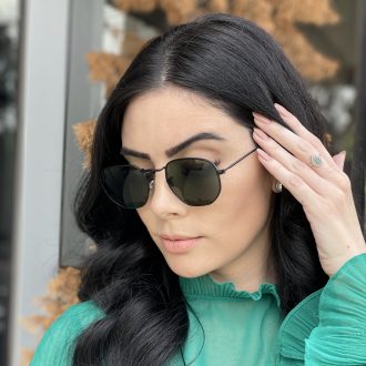 safine com br oculos de sol hexagonal preto com verde amanda 4