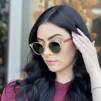 safine com br oculos de sol redondo champanhe lolo 5