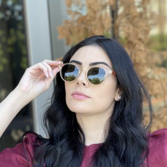 safine com br oculos de sol redondo champanhe lolo 7
