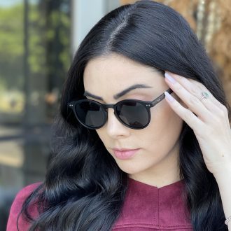 safine com br oculos de sol redondo preto fosco eva 5