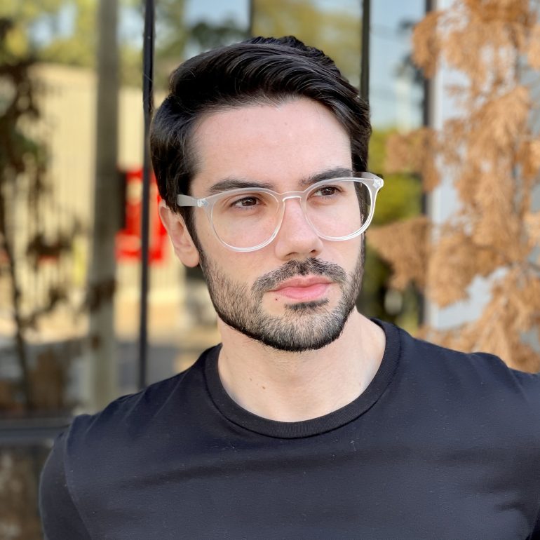 Óculos 2 em 1 Clip-On Masculino Redondo Fosco César